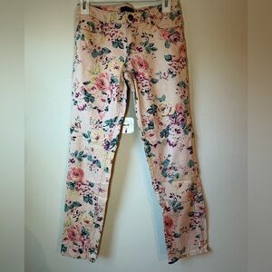 Jessica Simpson Floral Ankle Jeans - Pink and Purple